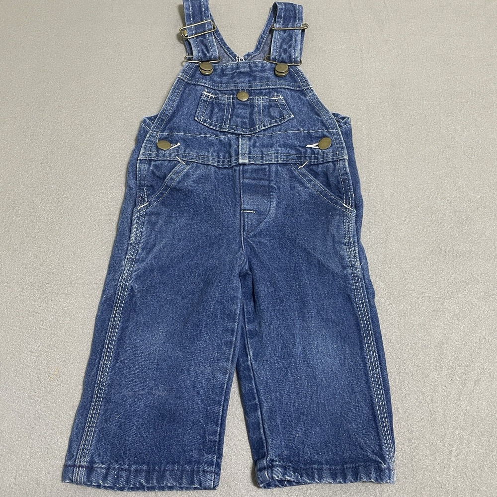 Vintage Overalls Youth Made in USA Toddler Bibs Denim Jumper‎ Western Kids*